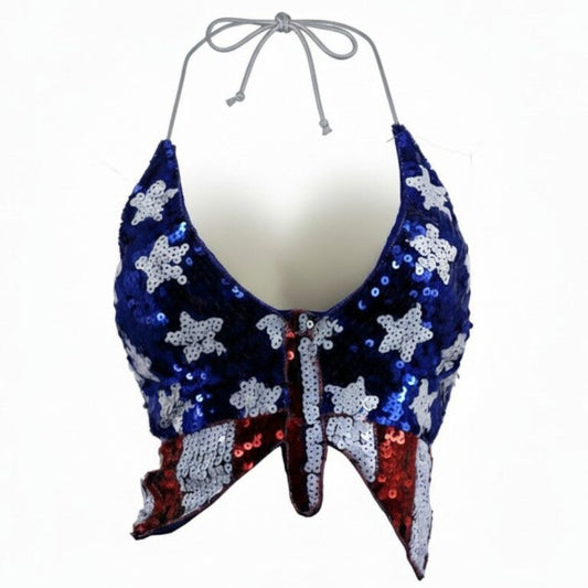 Beaded Butterfly Top Stars & Stripes