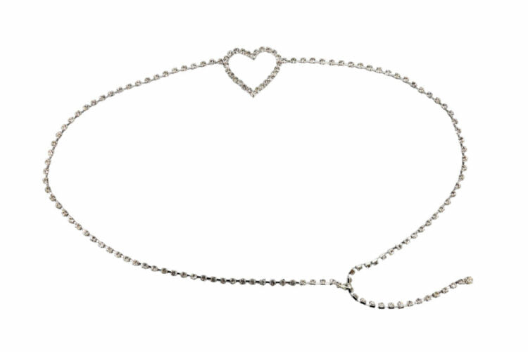 Rhinestone Heart Belly Chain