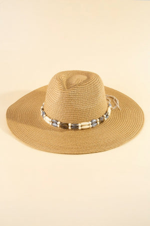 Assorted Beads Summer Straw Hat
