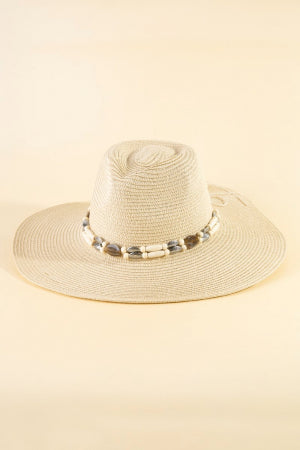 Assorted Beads Summer Straw Hat