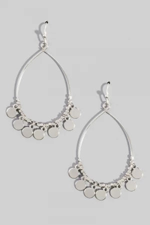Teardrop Wire Hoop w/Charms Earrings