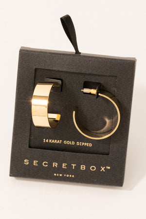 Gold-dipped Flat Hoop Earrings